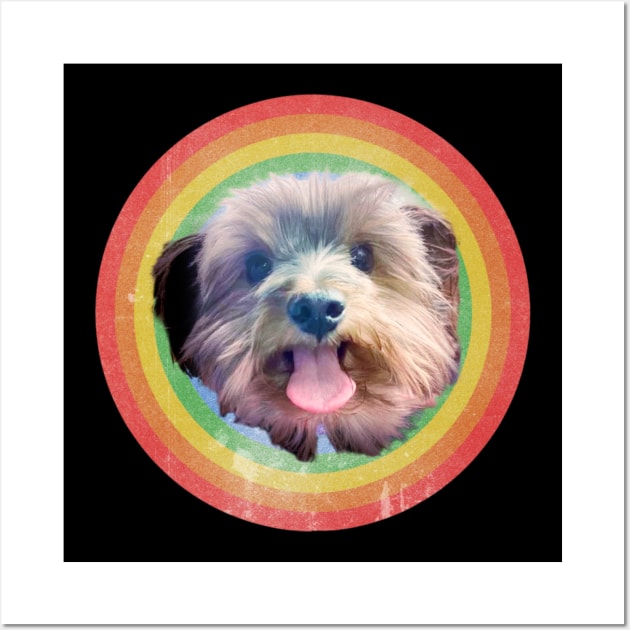 VINTAGE YORKIE RAINBOW Wall Art by Anewman00.DESIGNS